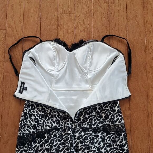 Bebe Black & White Cheetah Print Mini Dress - Picture 8 of 14